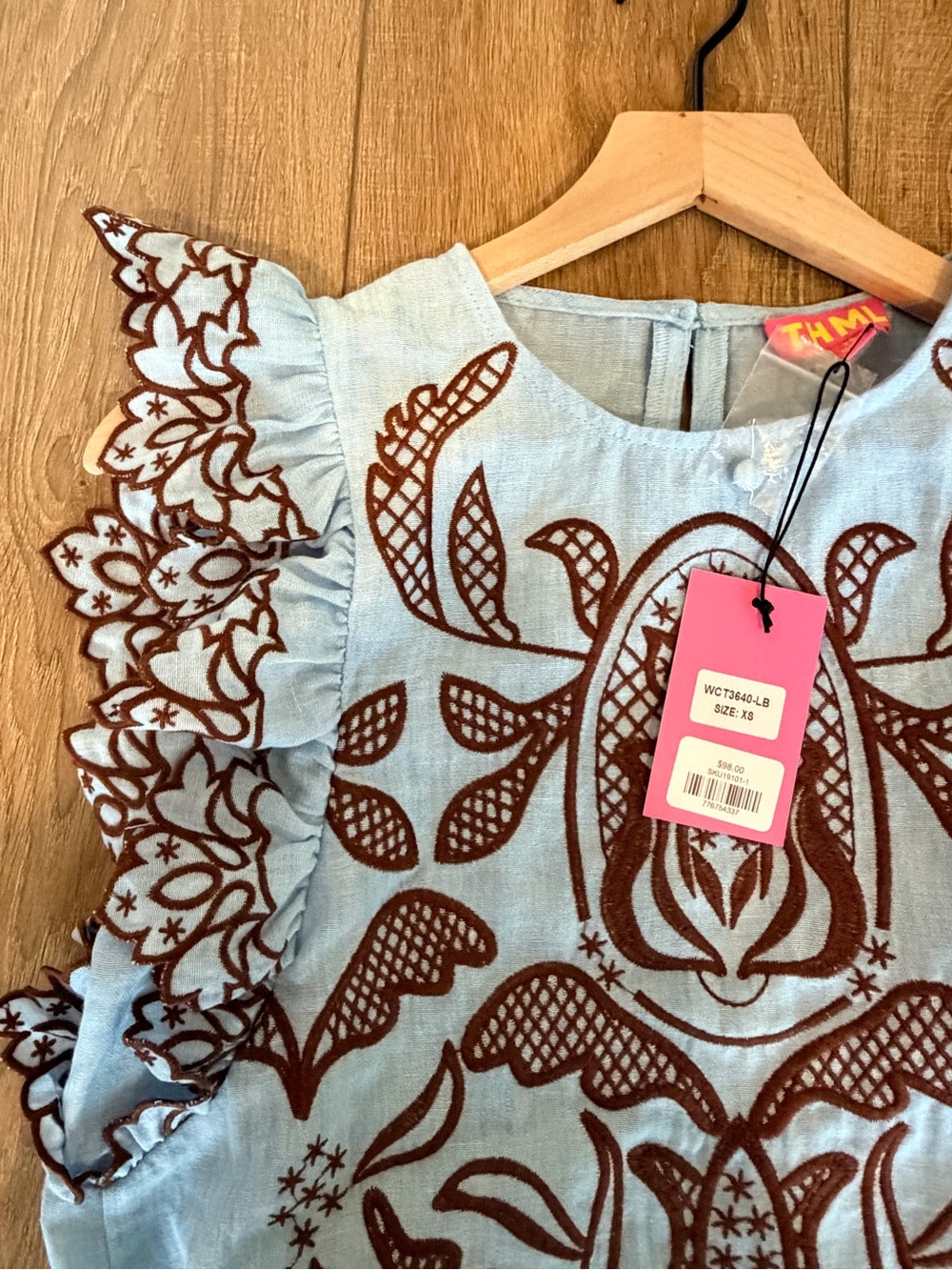 Brayden Blue Embroidered Top by THML - Picture 5 of 7